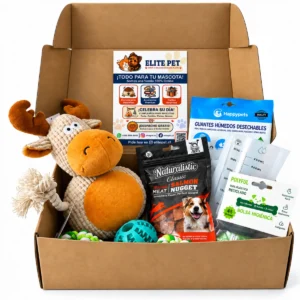 La Box Elite Pet versión perro - caja abierta con productos